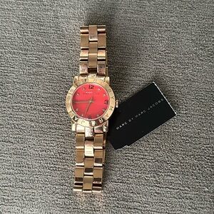 Marc by Marc Jacobs Rose Gold Watch w/ Red Dial
